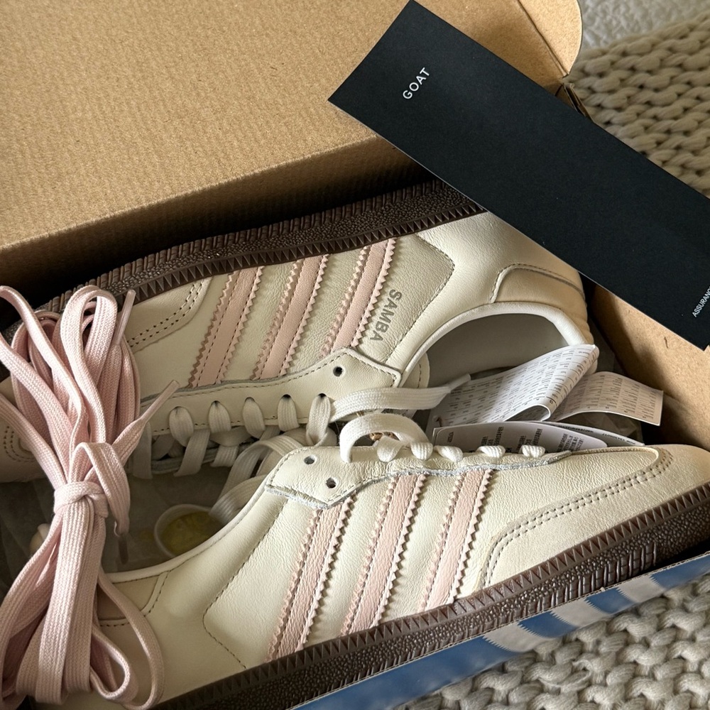 Adidas Cream and Pink Sambas